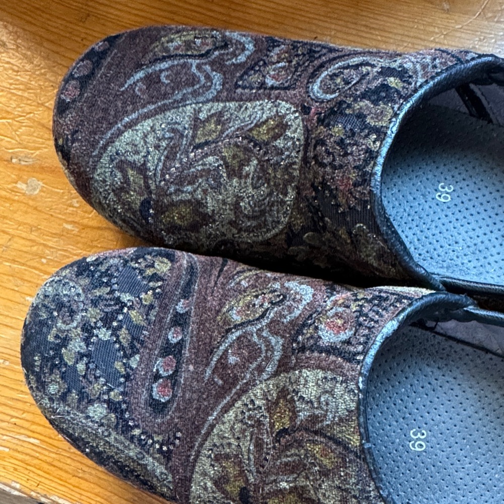 Paisley Slip-On Clogs Dansko vegan size 39 8.5 - Picture 2 of 7